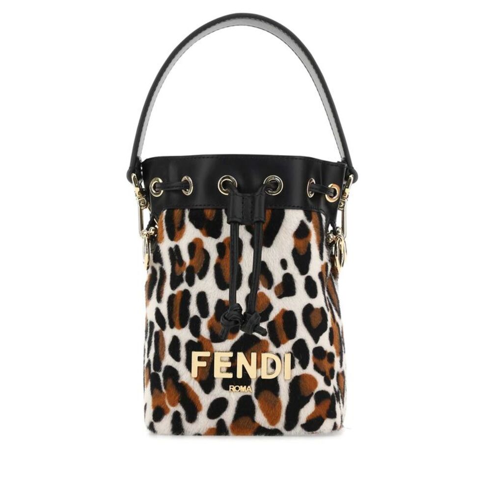 Fendi Women Printed Calf Hair And Leather Mini Mon Tresor Bucket Bag